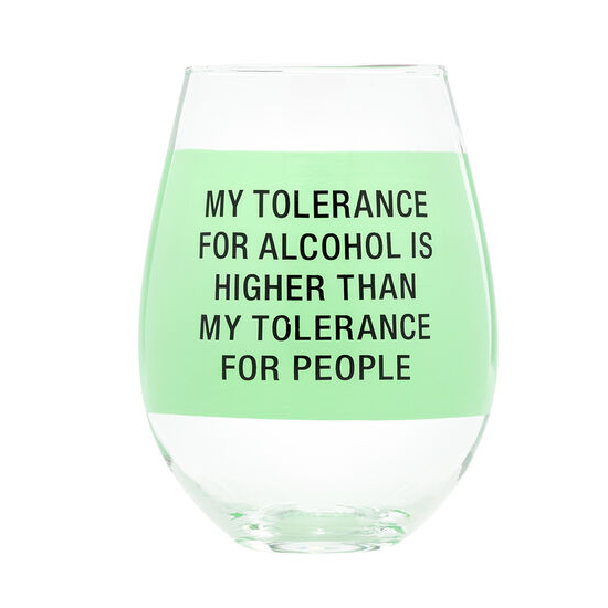 Tolerance Wine Glass About Face