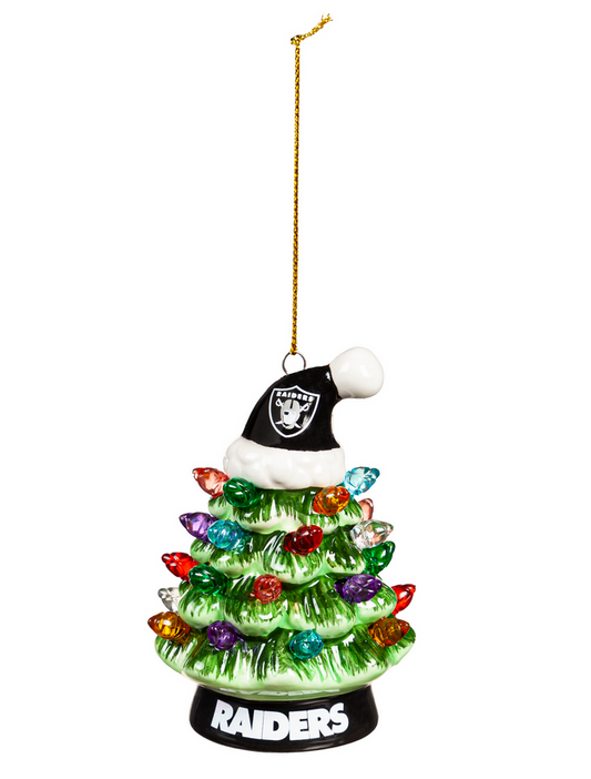 Las Vegas Raiders Tree w/Hat Ornament