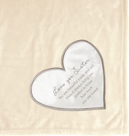 Love You Sister Royal Plush Blanket Cream