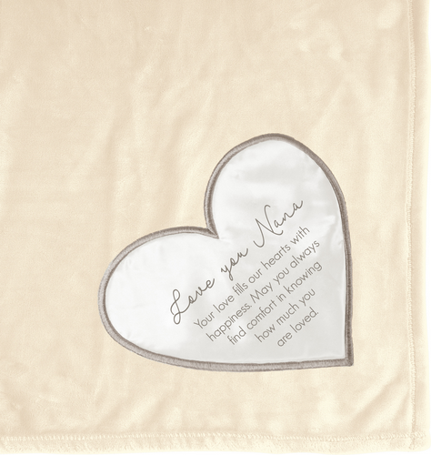 Love You Nana Royal Plush Blanket Cream