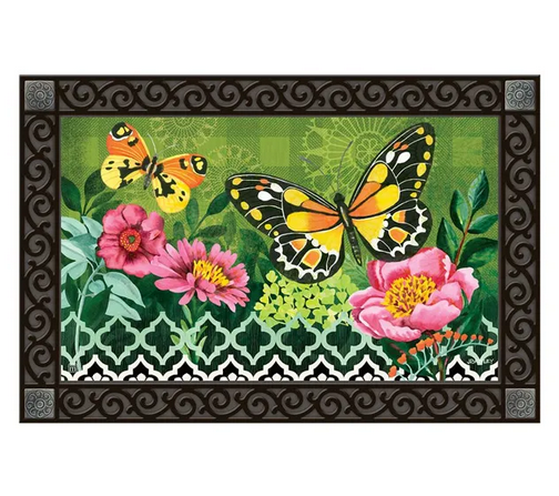 Butterflies with Pink Flowers MatMate