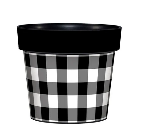 Black and White 6" Art Pot