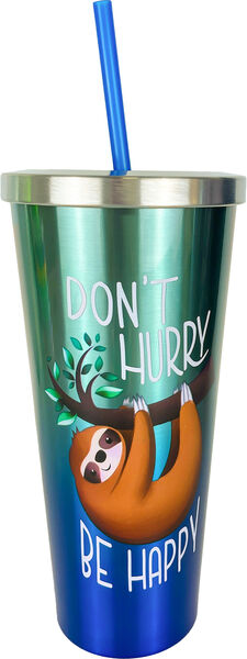Sloth Stainless Cup W/straw