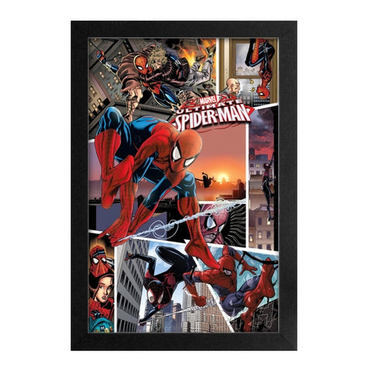 Spiderman Ultimate Collage Framed Print