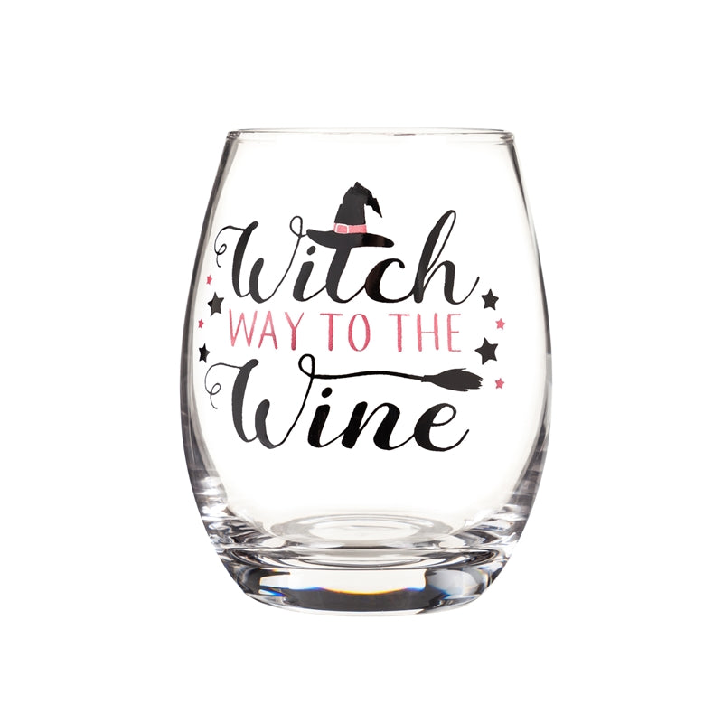 Witch Way to the Wine Stemless Wine Glass