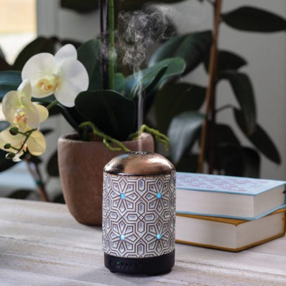 Bronze Geometric Timer Ultrasonic Essential Oil Diffuser