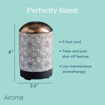 Bronze Geometric Timer Ultrasonic Essential Oil Diffuser