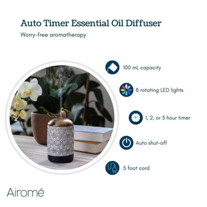 Bronze Geometric Timer Ultrasonic Essential Oil Diffuser