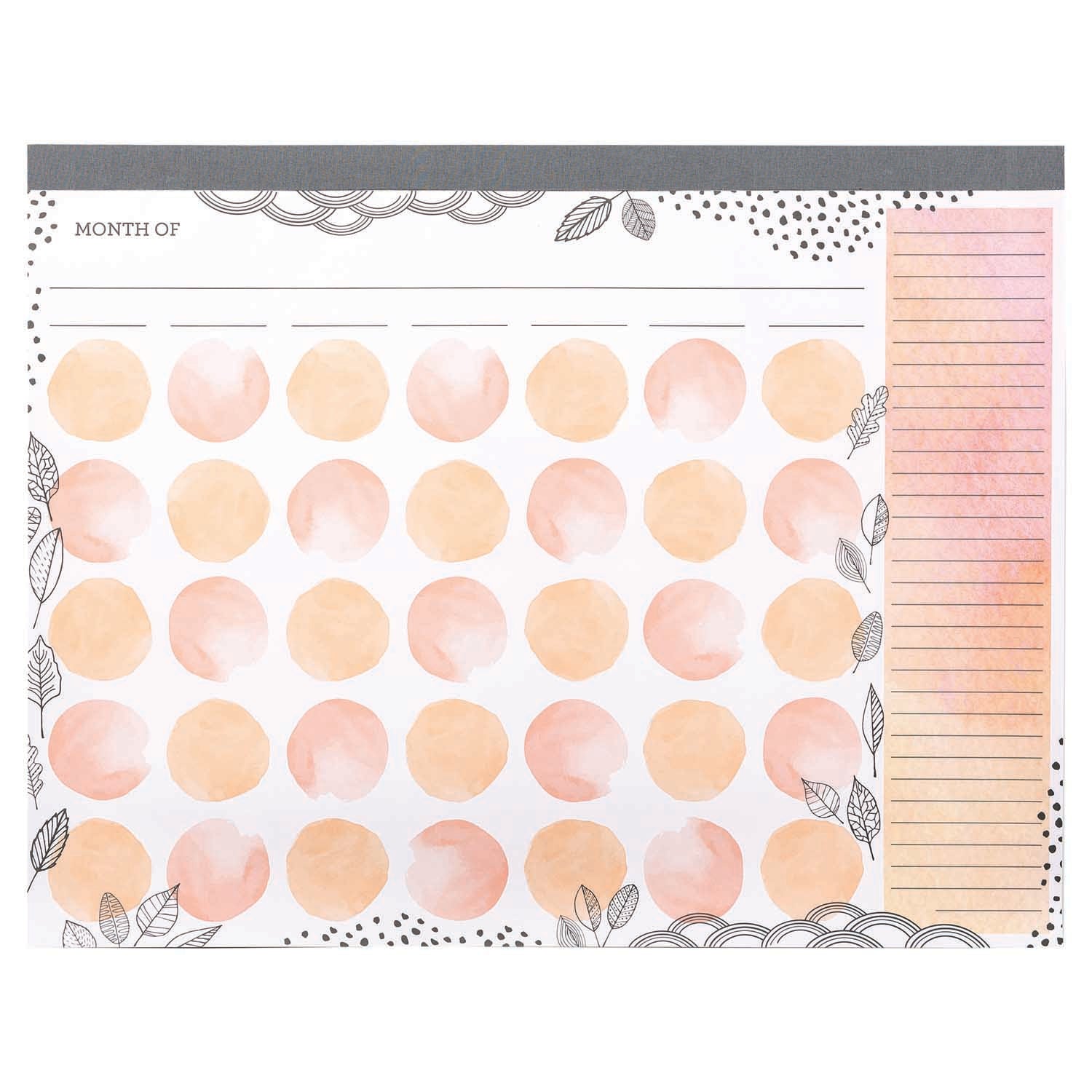 Undated Desk Calendar Pad - Watercolor