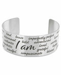 I am Affirmation Stainless Steel Adjustable Cuff Bracelet