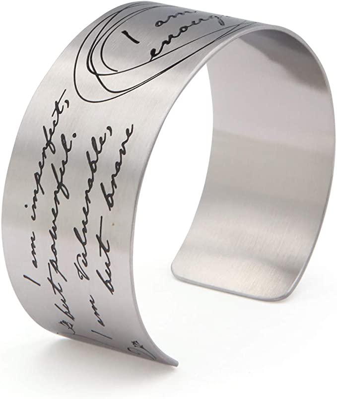 I Am Enough Stainless Steel Cuff Bracelet