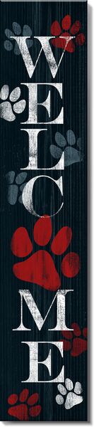 Welcome Pawprint Porch Sign