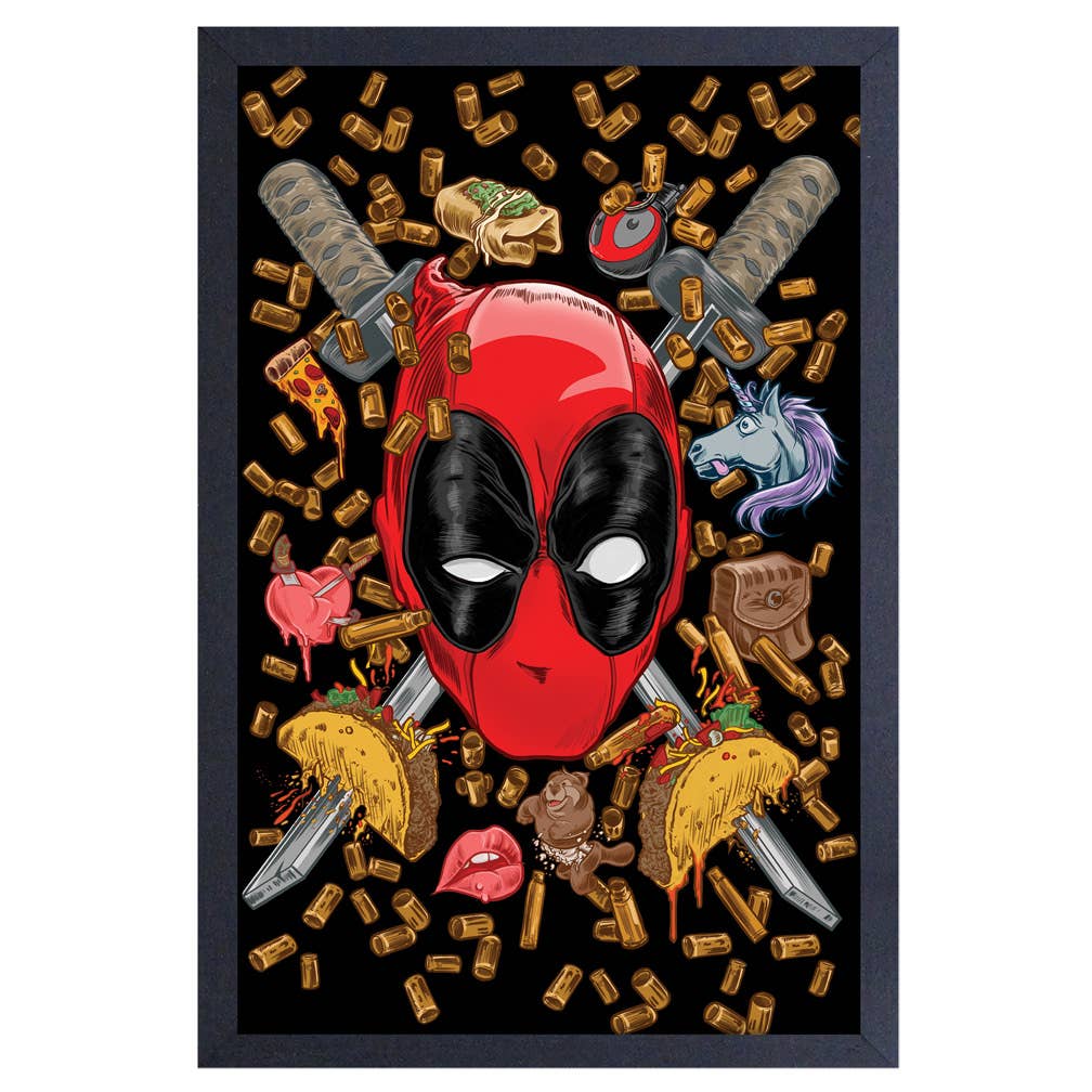 Deadpool Bullets Framed Print