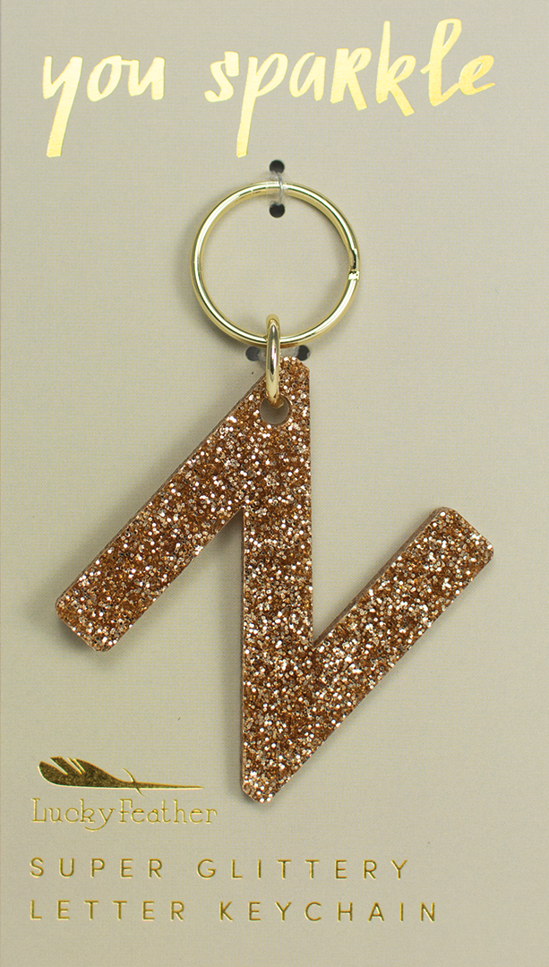N Glitter Keychain