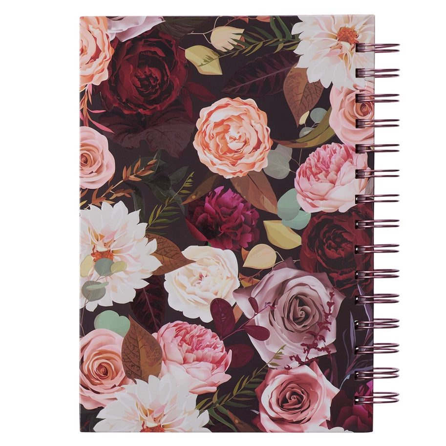 Strong and Courageous Merlot Bouquet Large Wirebound Journal