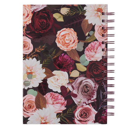 Strong and Courageous Merlot Bouquet Large Wirebound Journal