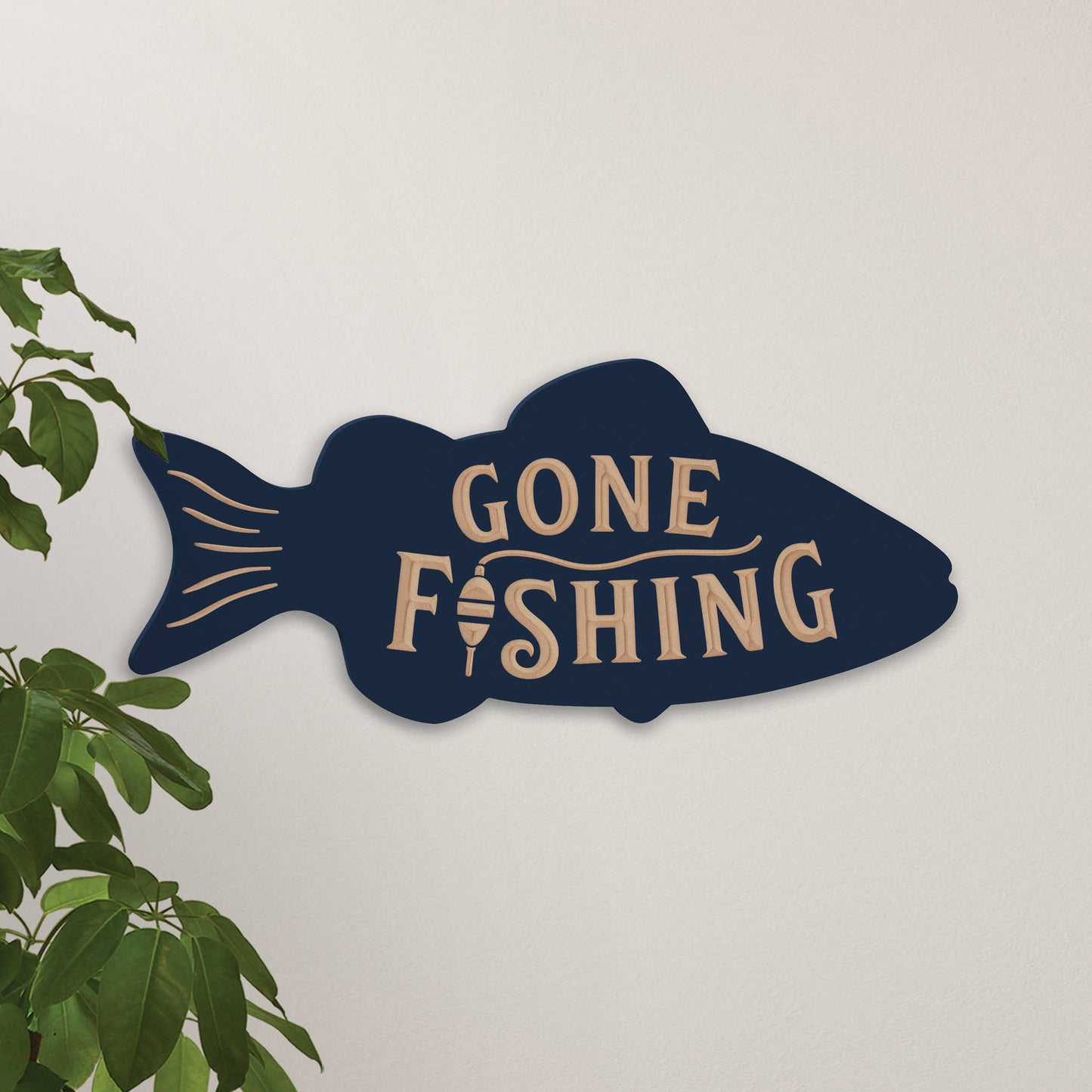 Gone Fishing Shape Sign