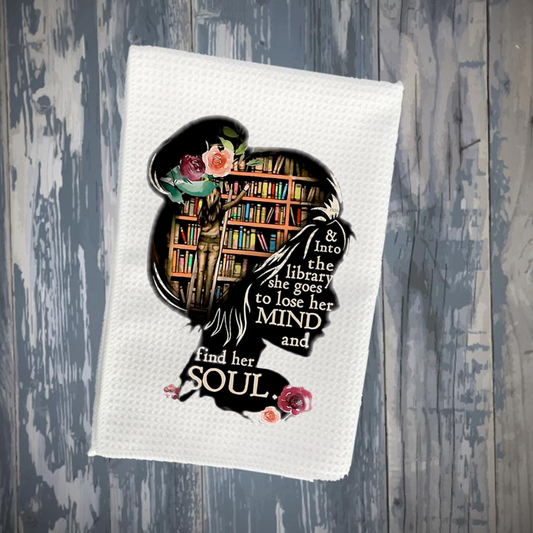 Into the Library (Silhouette) Kitchen Towel