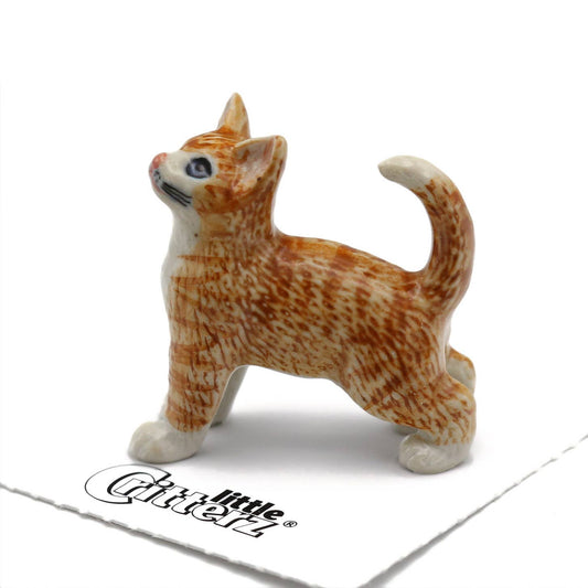 Orange Tiger Stripe Cat Mini Figurine
