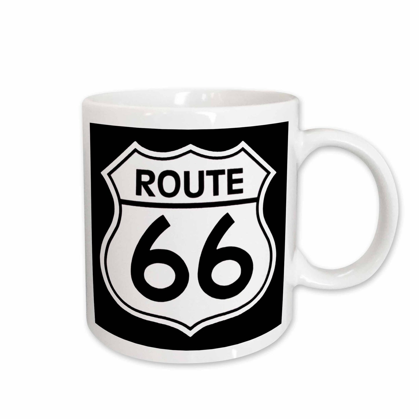 Route 66 Black And White Ceramic Mug