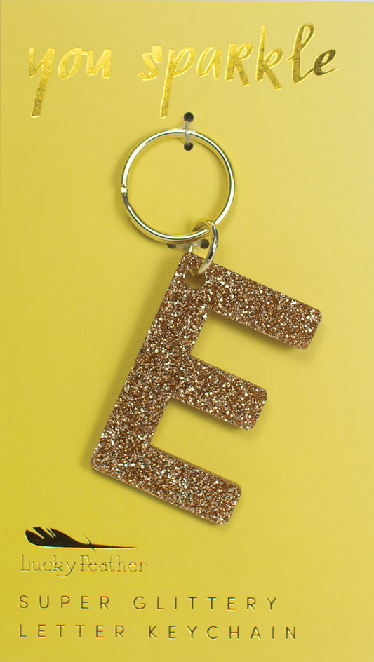 Glitter Keychain - Letter - E