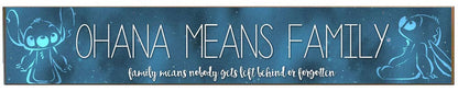 Lilo and Stitch Ohana Means Family Wood Wall Art