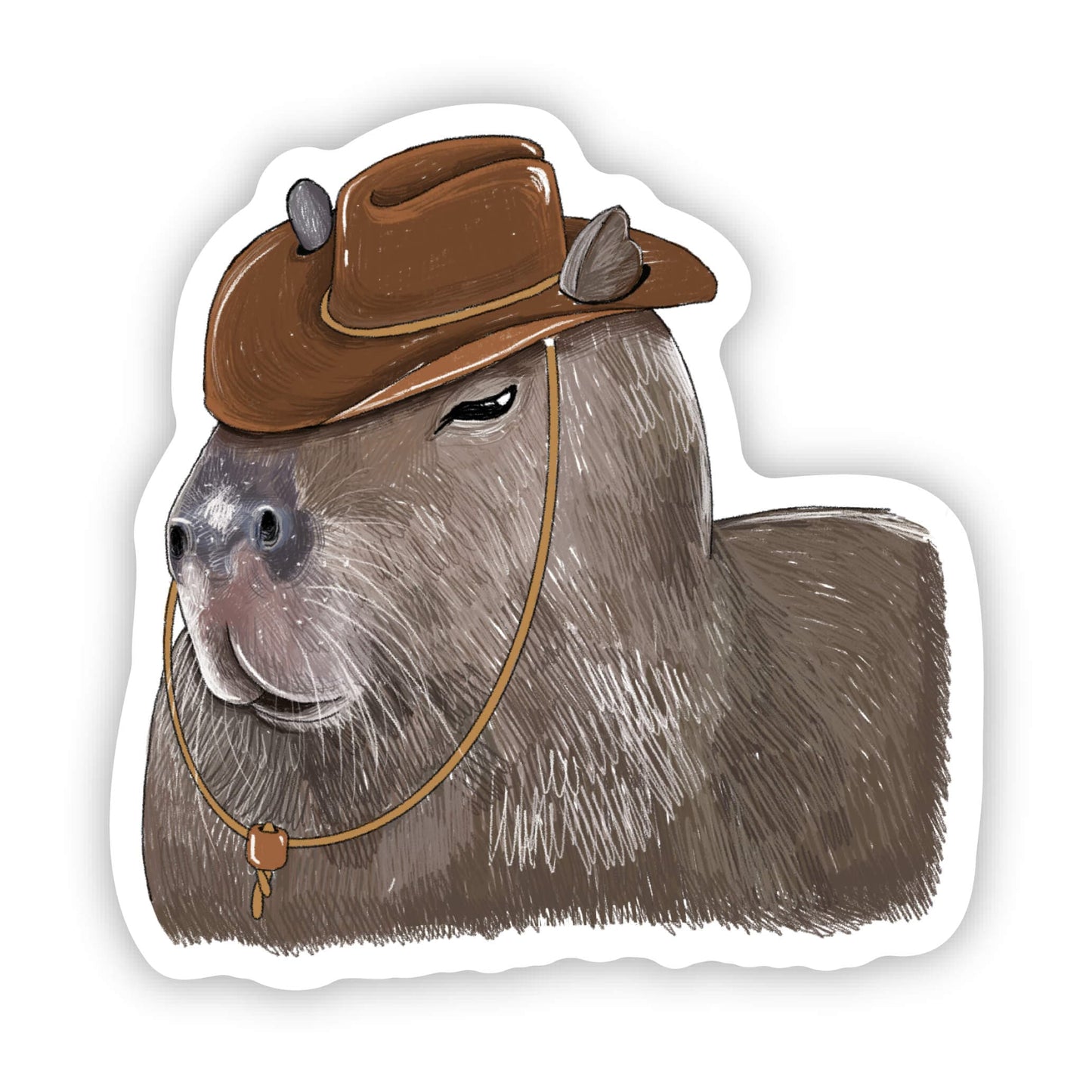 Cowboy Capybara Sticker