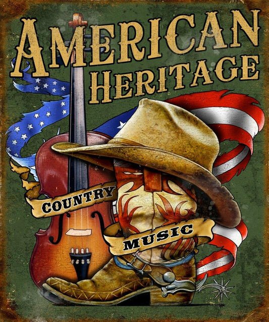 American Heritage Country Music Tin Sign