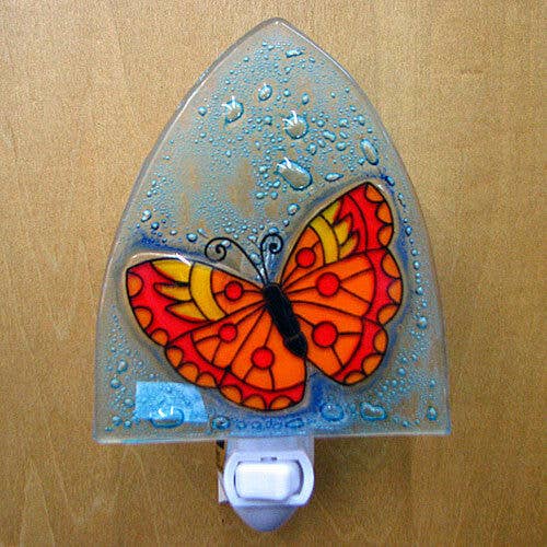 Butterfly Orange Glass Nightlight