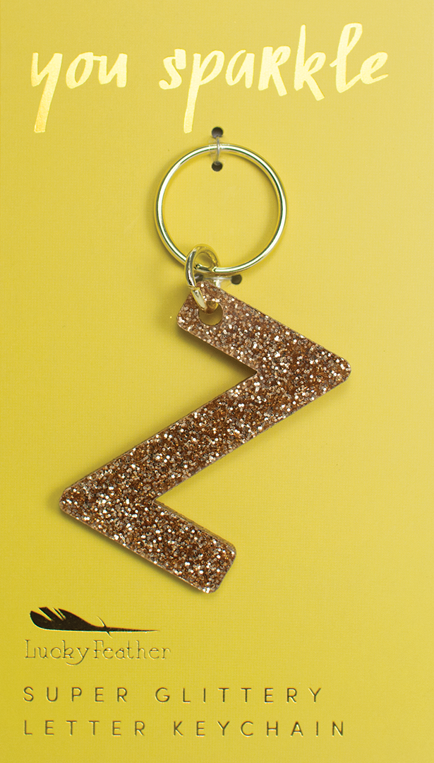 Glitter Keychain - Letter - Z