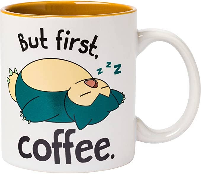 Pokemon Snorlax I Need Coffee Ceramic Mug