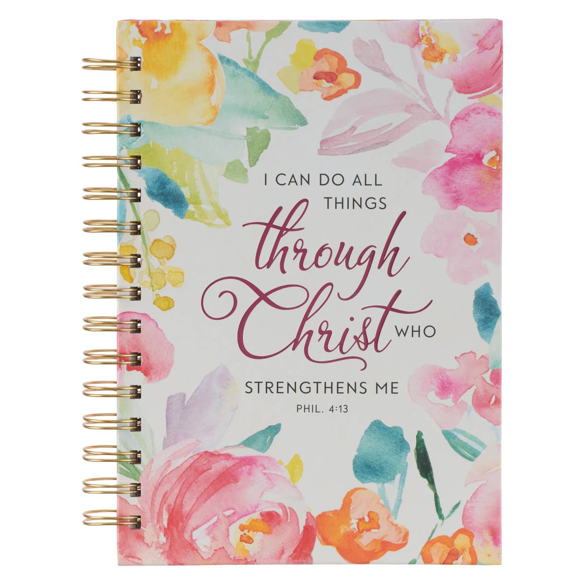 I Can Do All Things... Floral Large Wirebound Journal