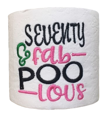 70 Years Old (Pink) Embroidered Toilet Paper
