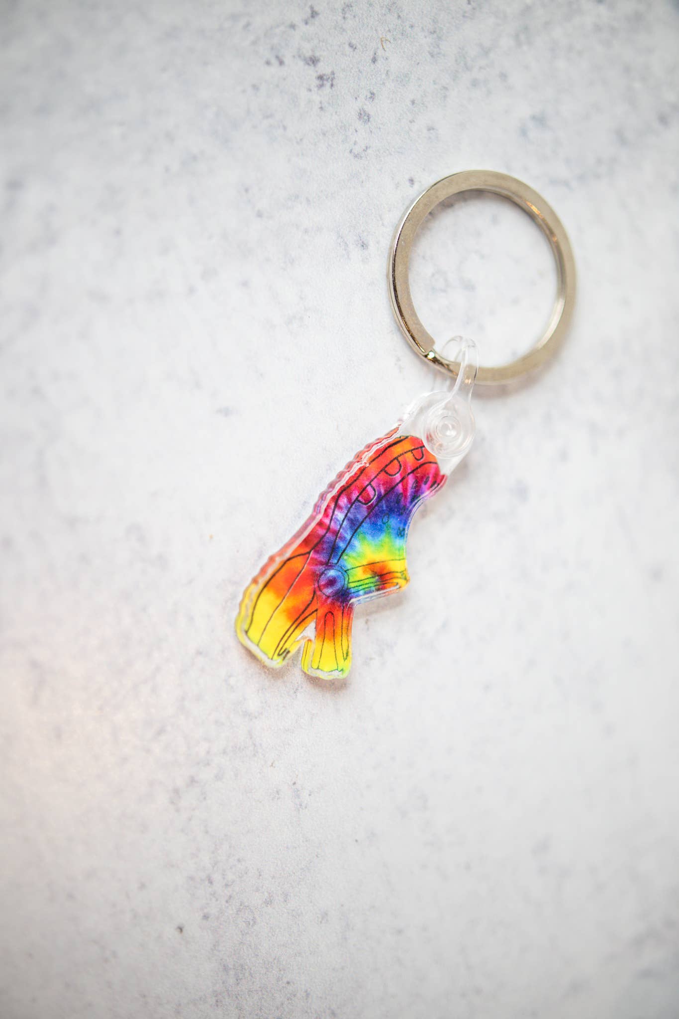 Tie Dye Croc Keychain