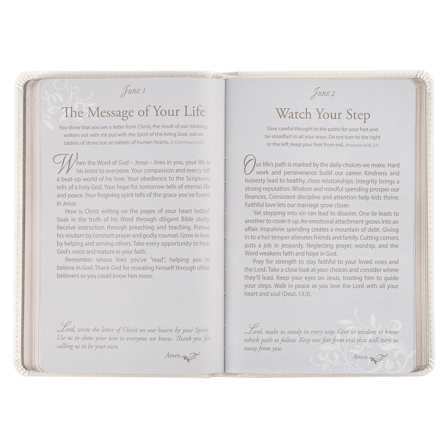 Mr. & Mrs. 366 Devotions for Couples White Faux Leather Devotional