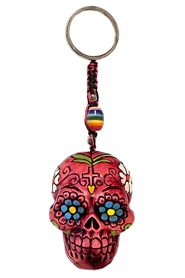Pichincha - Key Chain Sugar Skull Red