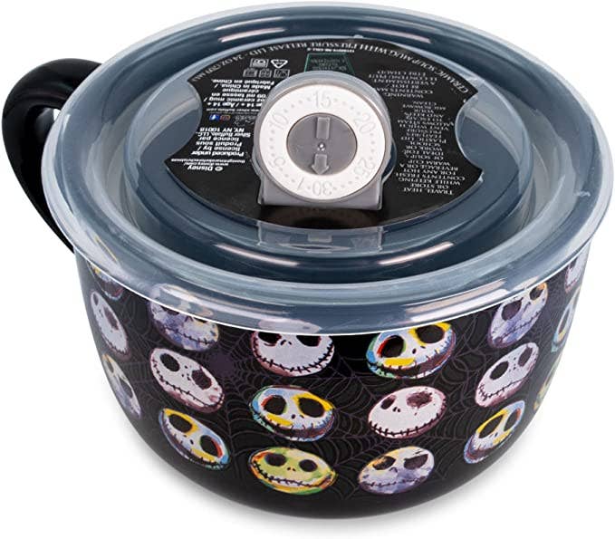 Nightmare Before Christmas Ceramic Soup Mug w Vented Lid