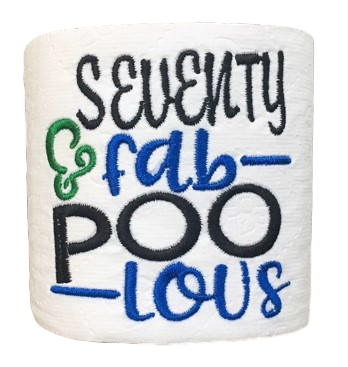 70 Years Old (Blue) Embroidered Toilet Paper