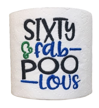 60 Years Old (Blue) Embroidered Toilet Paper