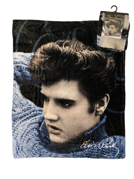 Elvis Presley Blue Sweater Throw Blanket