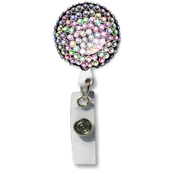 Aurora Borealis Rhinestone Badge Holder