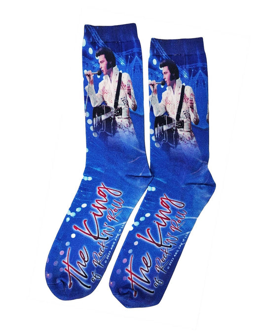 Elvis Presley Blue Socks
