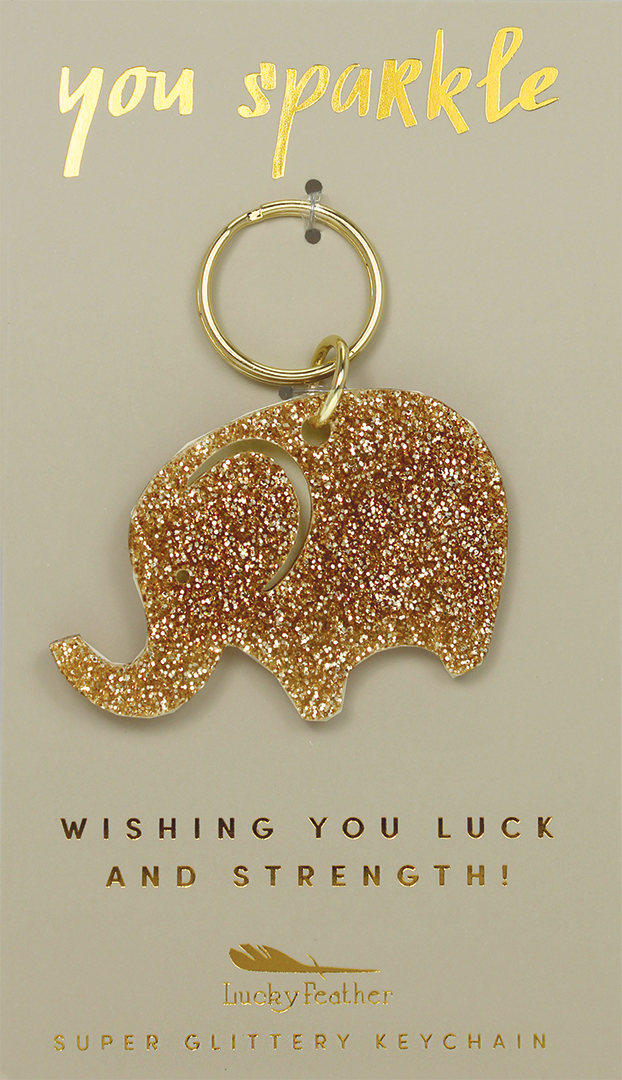 Elephant Glitter Keychain