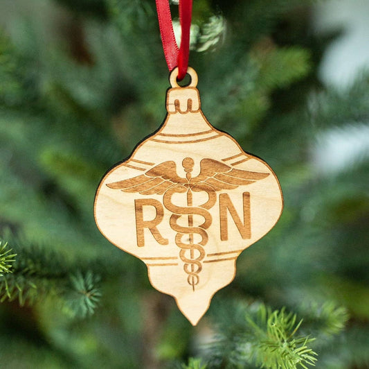 RN - Engraved Wooden Christmas Ornament