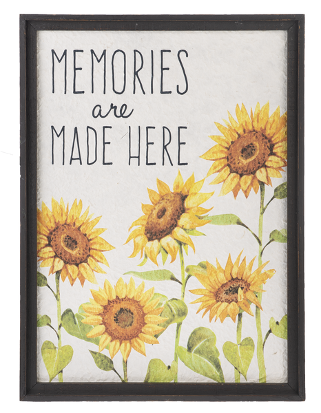 Framed Sunflower with Text Wall Decor