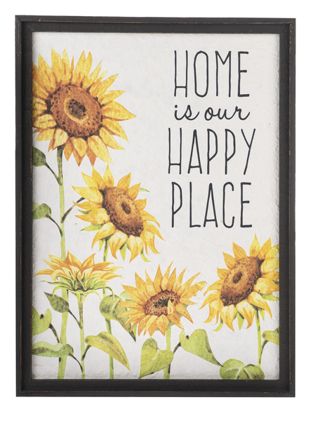 Framed Sunflower with Text Wall Decor