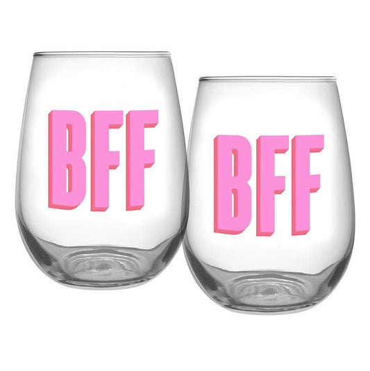 BFF Stemless Wine Glass Set/2
