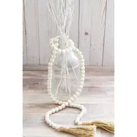 Eco-friendly Natural Wood Bead Garland with Tassels