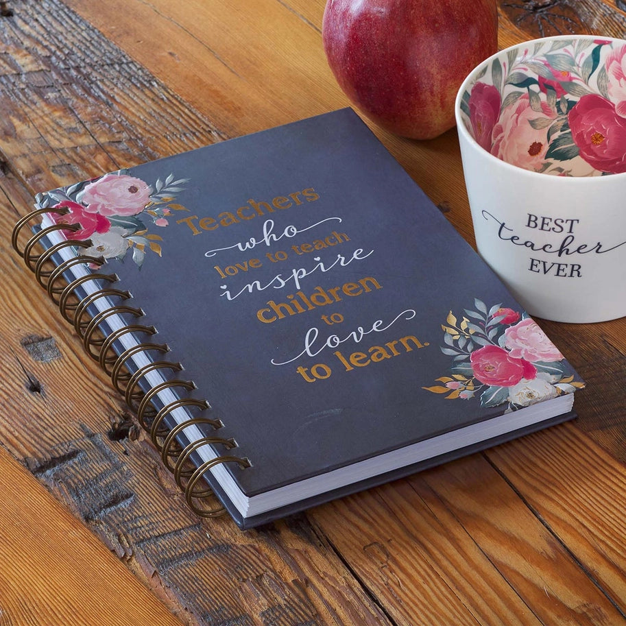 Teachers Who Love To Teach Navy Large Wirebound Journal