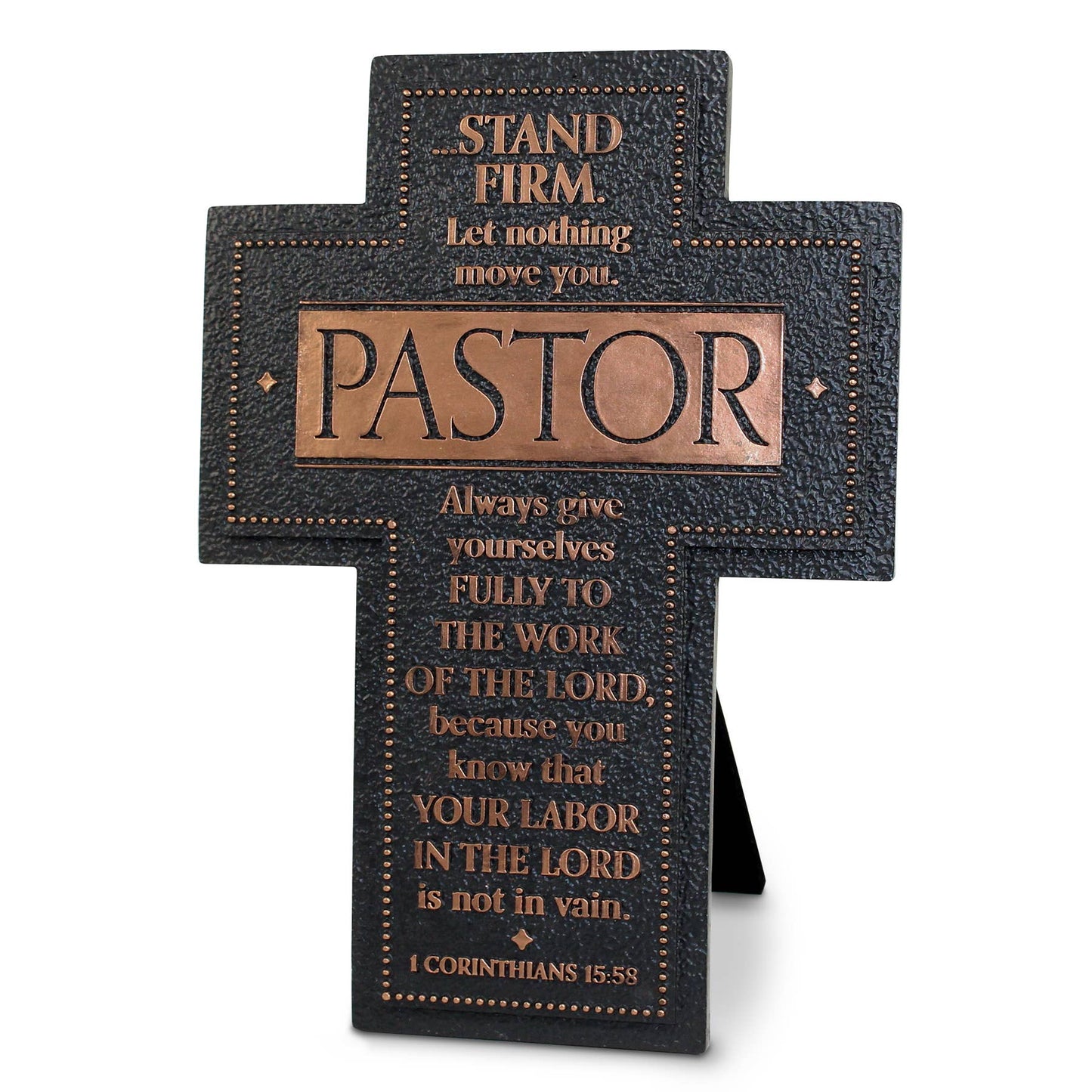 Cross Stand Firm Pastor Copper Badge
